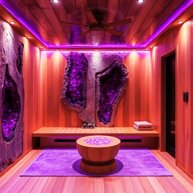 Amethyst crystal sauna